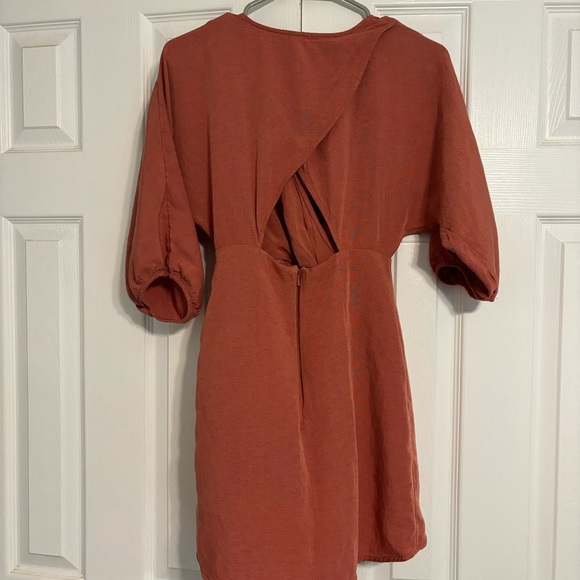 Anthropologie Puff-Sleeve Wrap Mini Dress - Picture 3 of 8